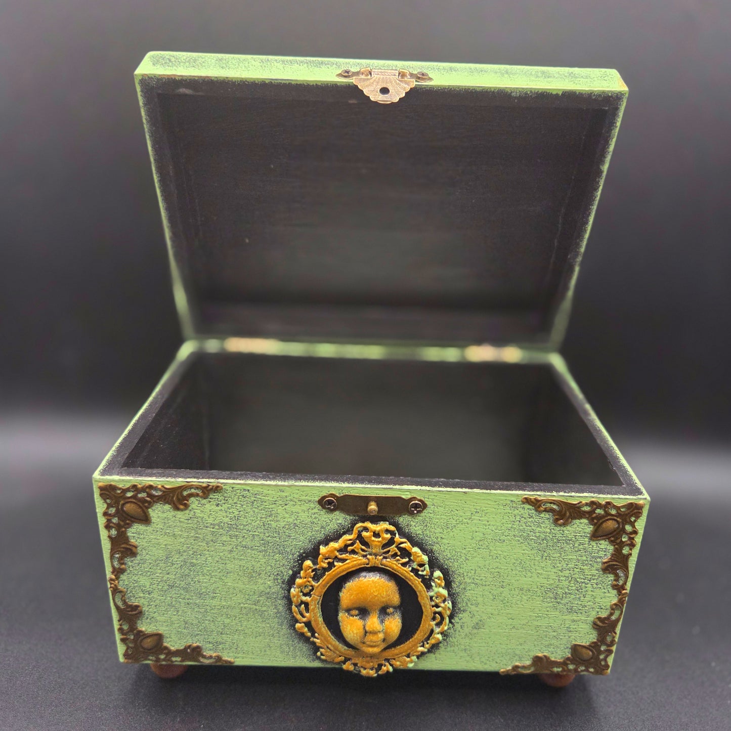 One-of-Kind Jewelry Box with Bronze Baby Shoes