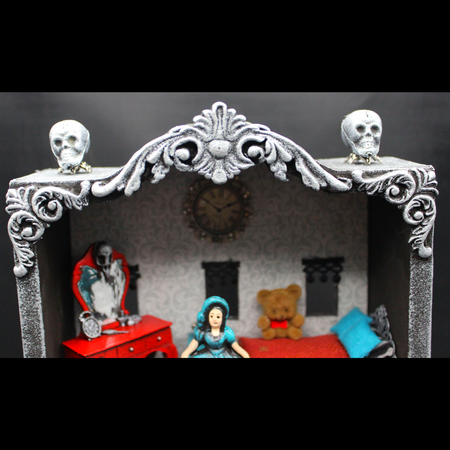 Haunted, Spooky, Gothic Miniature Furnished Dollhouse!