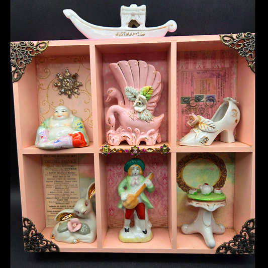 Pretty Pink Vintage Shadow Box