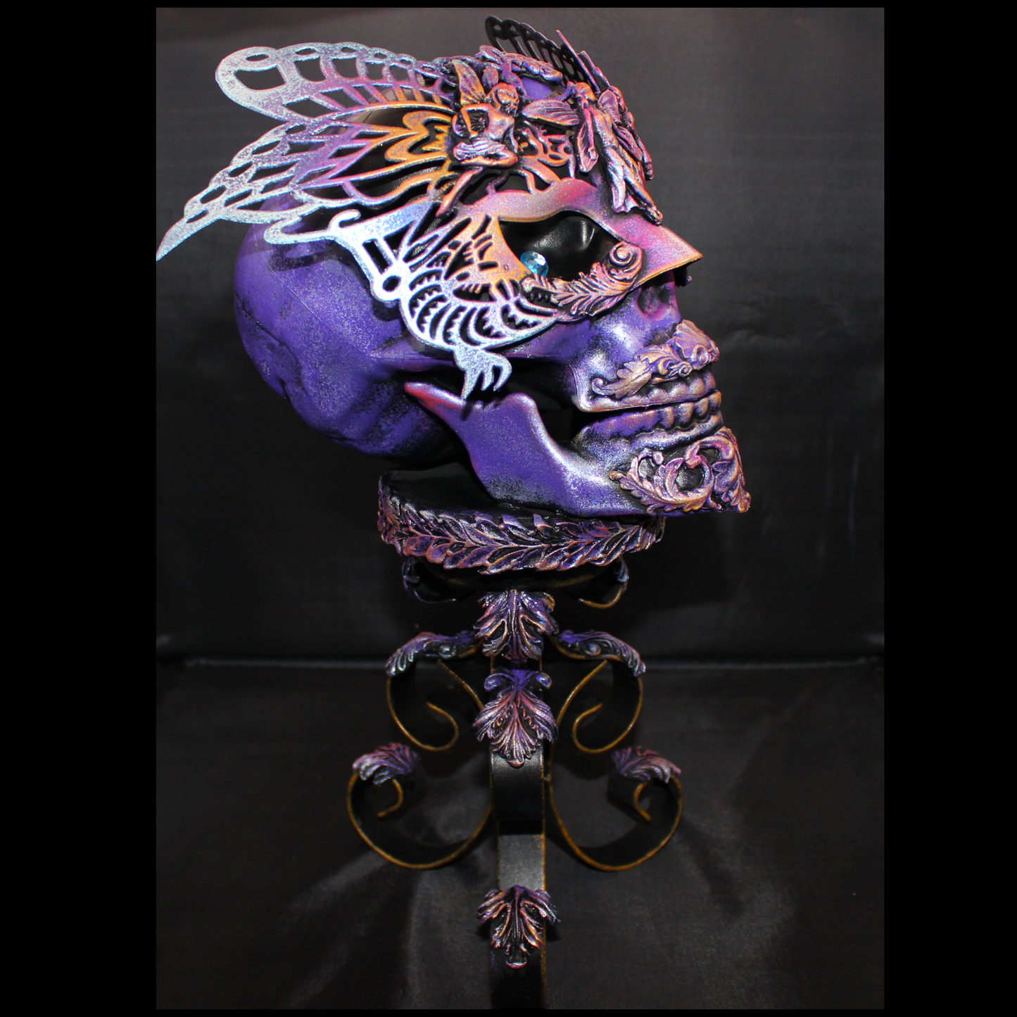 Purple Skull with Mask