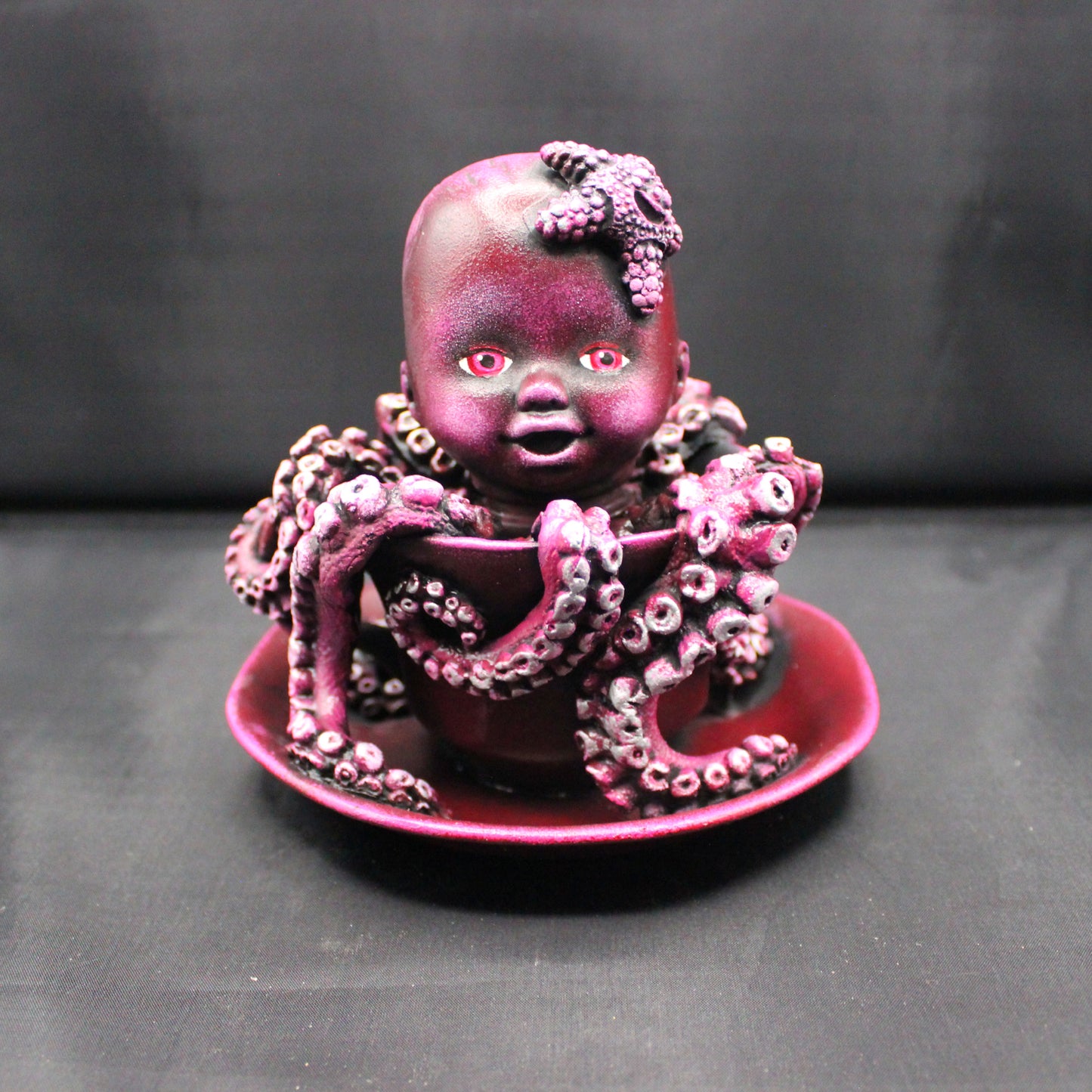 Purple Octopus Tea Cup Baby Head!