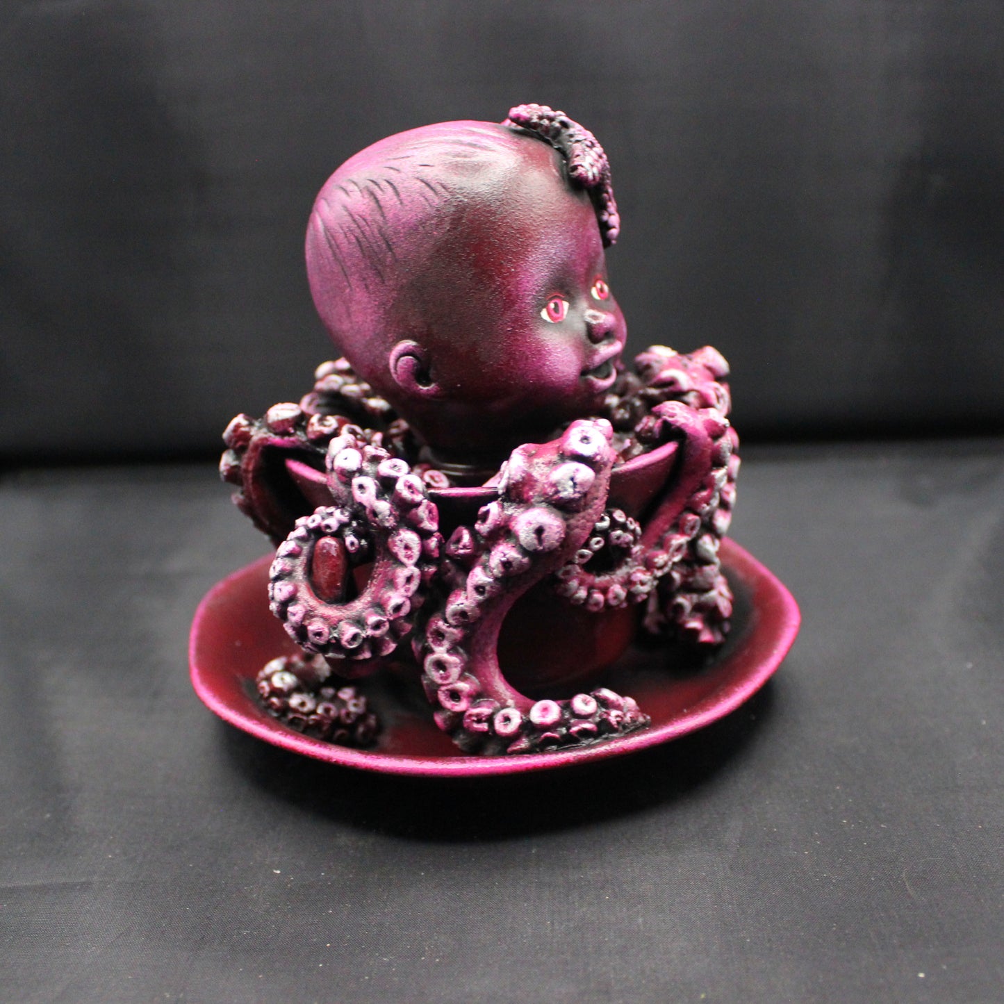 Purple Octopus Tea Cup Baby Head!