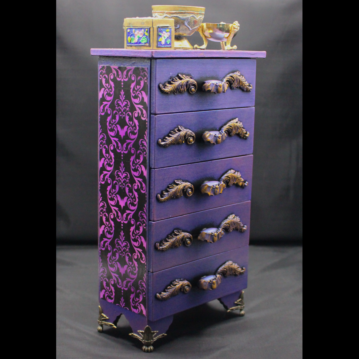 Purple Gothic Mini Dresser Jewelry Box!