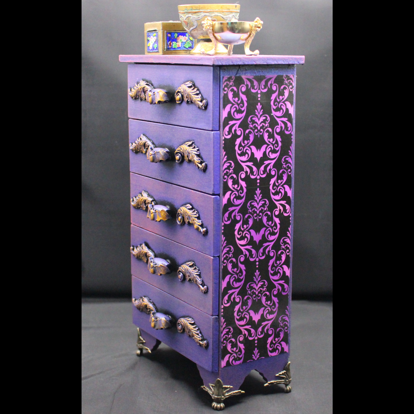 Purple Gothic Mini Dresser Jewelry Box!