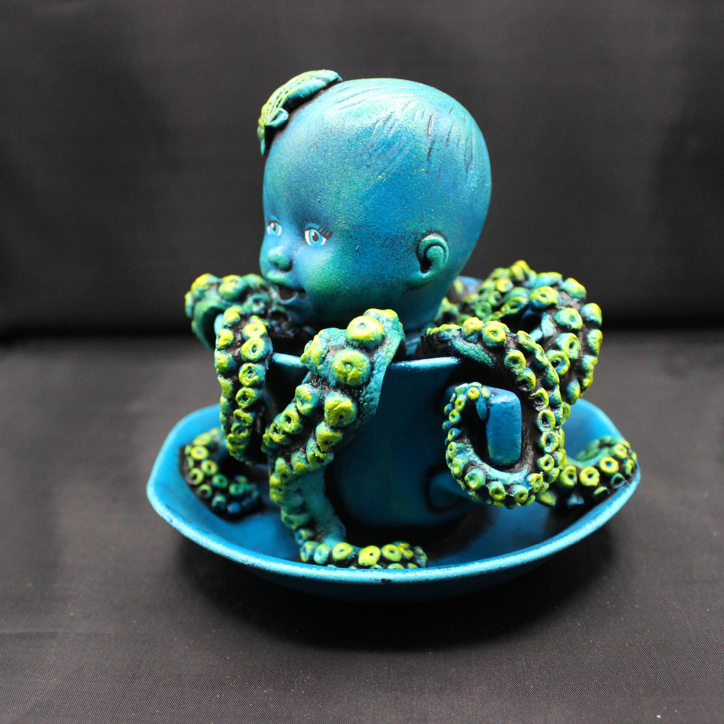 Blue Octopus Tea Cup Baby Head!