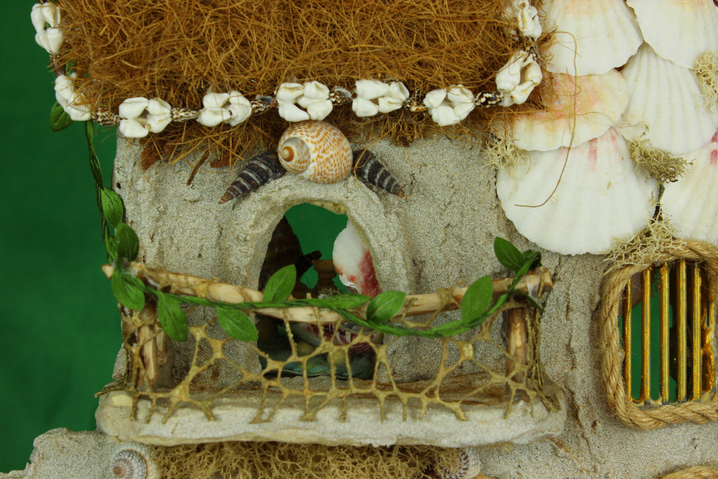 Large Beach Fairy House.  Furnished, Lighted Dollhouse.