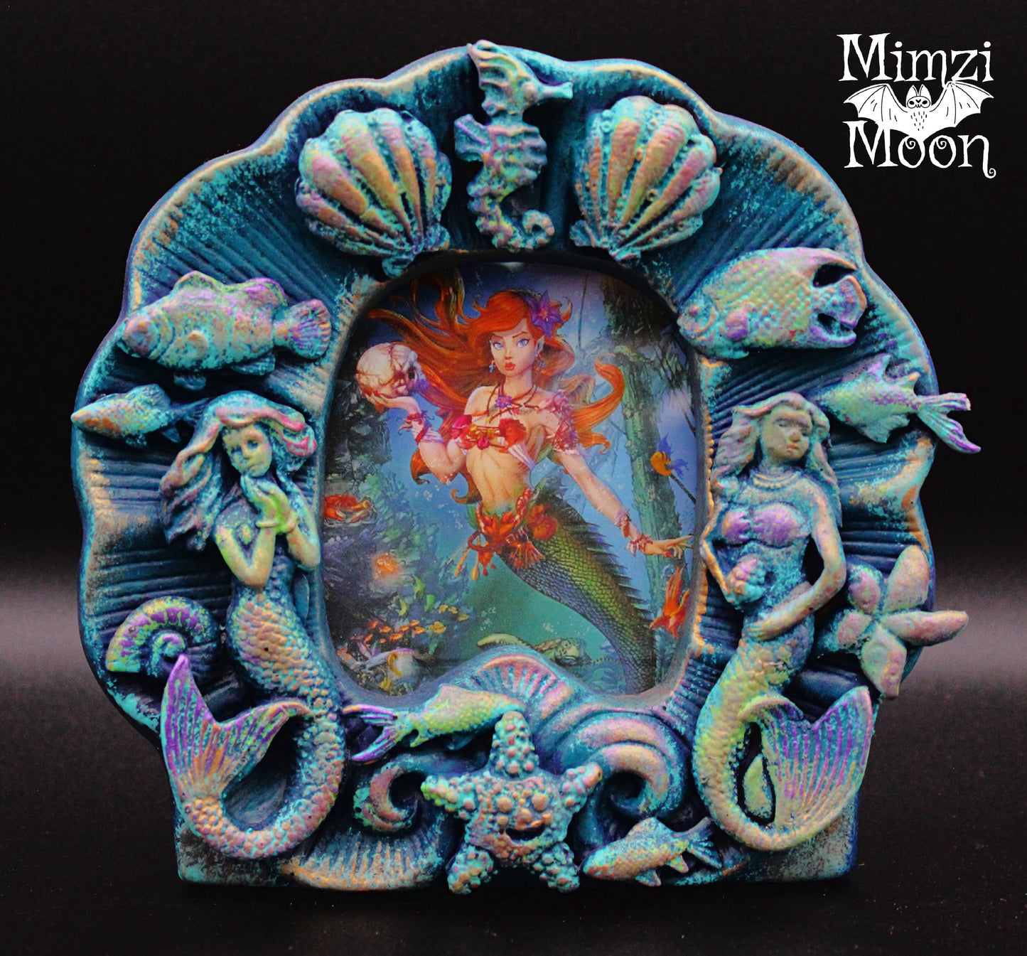 Little Mermaid Framed Art. Small Tabletop Decoration.