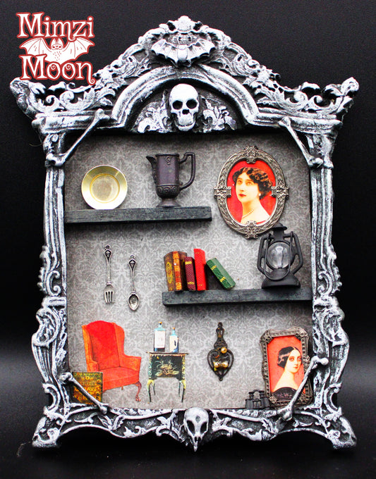 Gothic Shadow Box.  Whimsigoth Wall Art with a Handmade Frame.