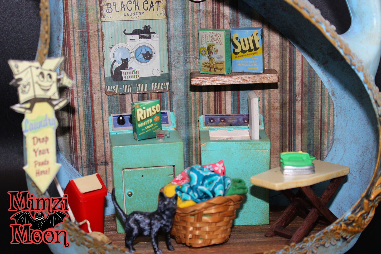 Laundry Room Diorama.  Miniature Laundry Room Inside a Soap Bottle!