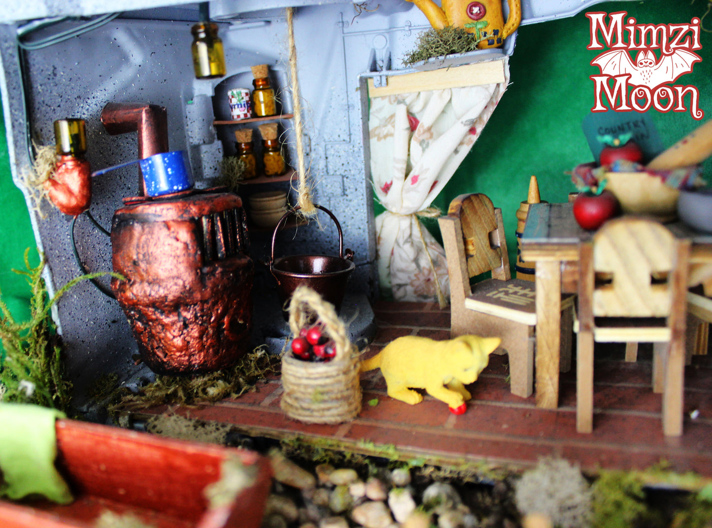 Furnished and Lighted Dollhouse Apartment. Fairy House Mansion.