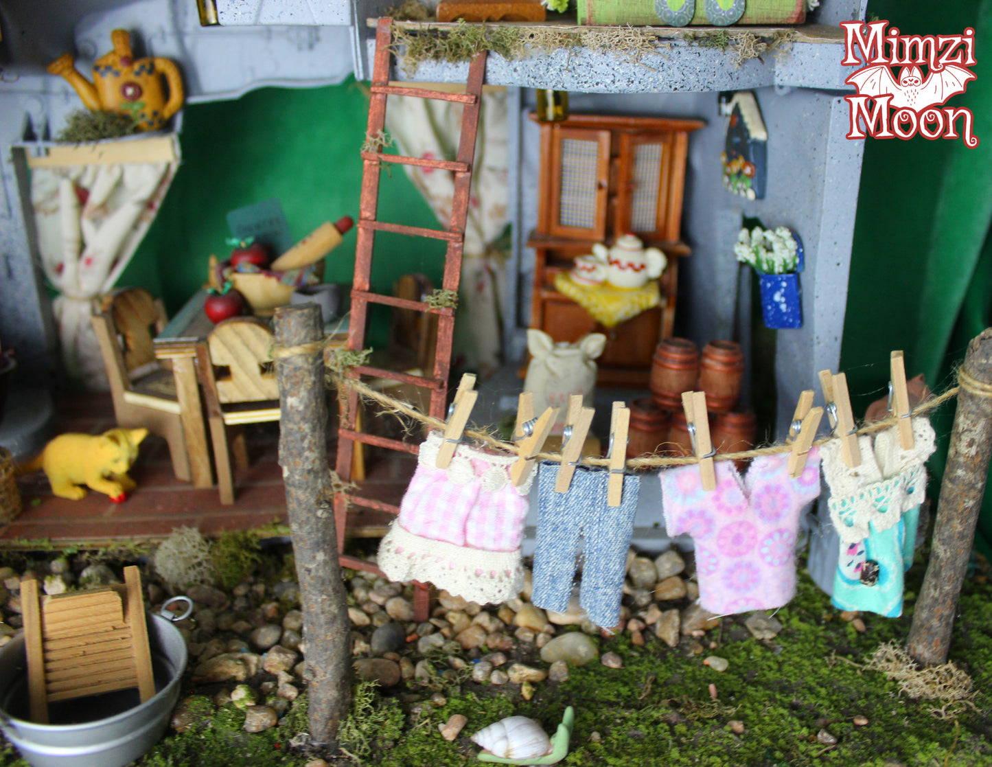 Furnished and Lighted Dollhouse Apartment. Fairy House Mansion.