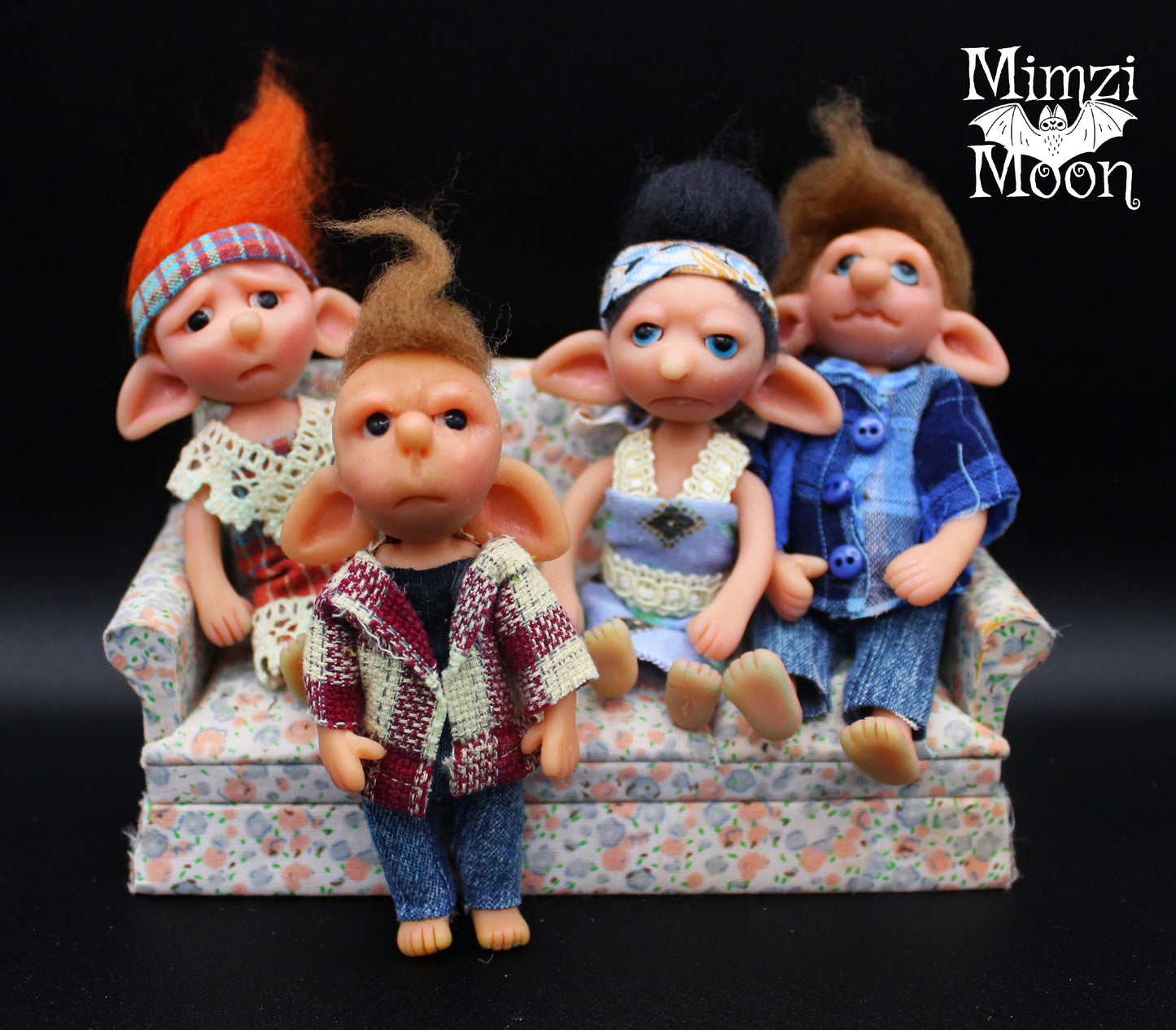 Handmade Dolls for Dollhouse.  Elf Dolls for Your Fairy House.