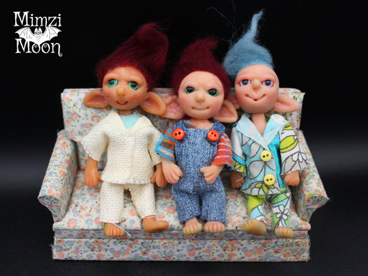 Handmade Dollhouse Dolls.  Elf Dolls for Your Fairy House