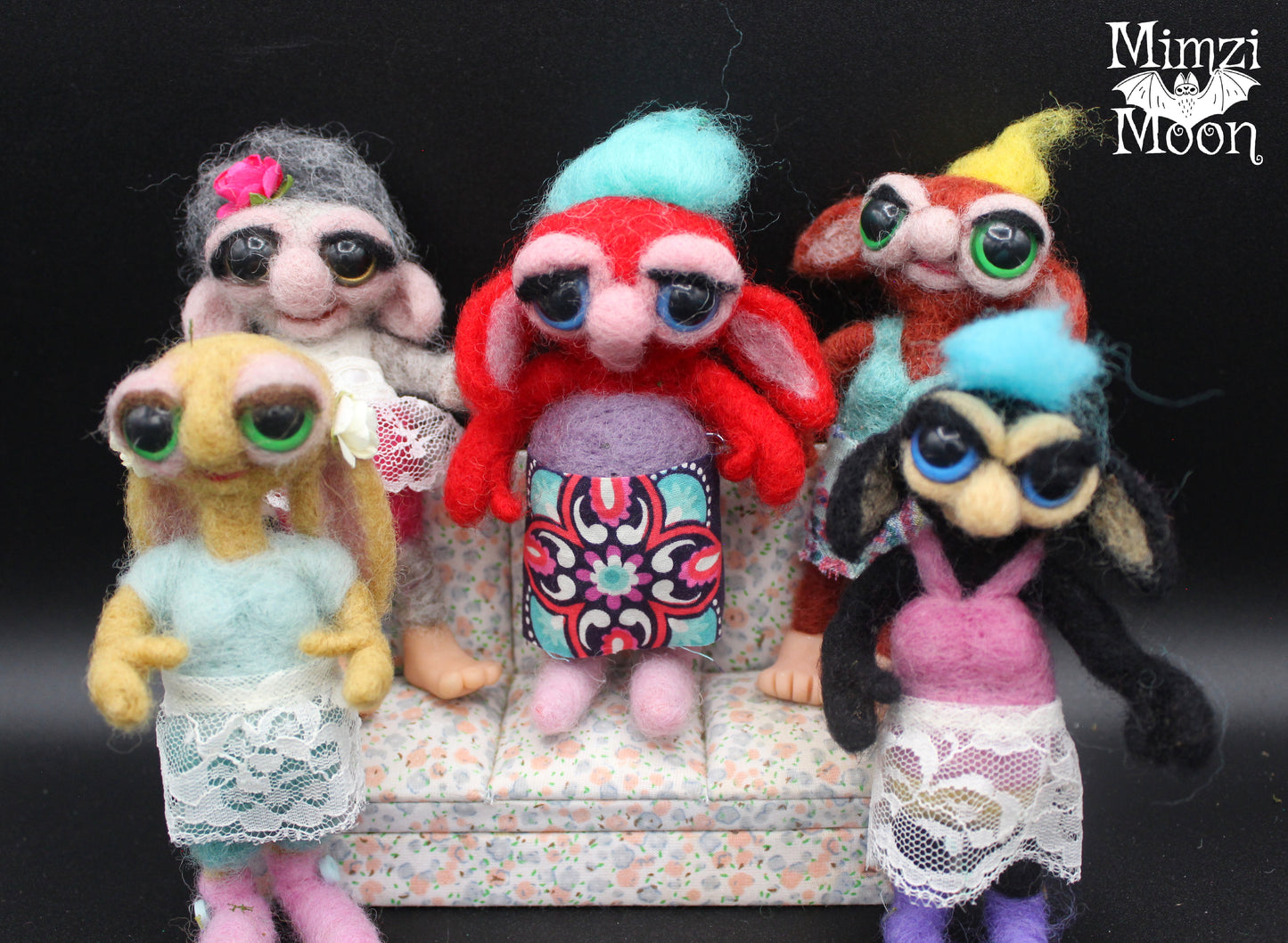 Handmade Dollhouse Dolls.  Monster, Elf Dolls for Your Fairy House