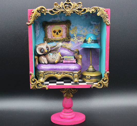 Cute Owl Diorama Shadow Boxes.