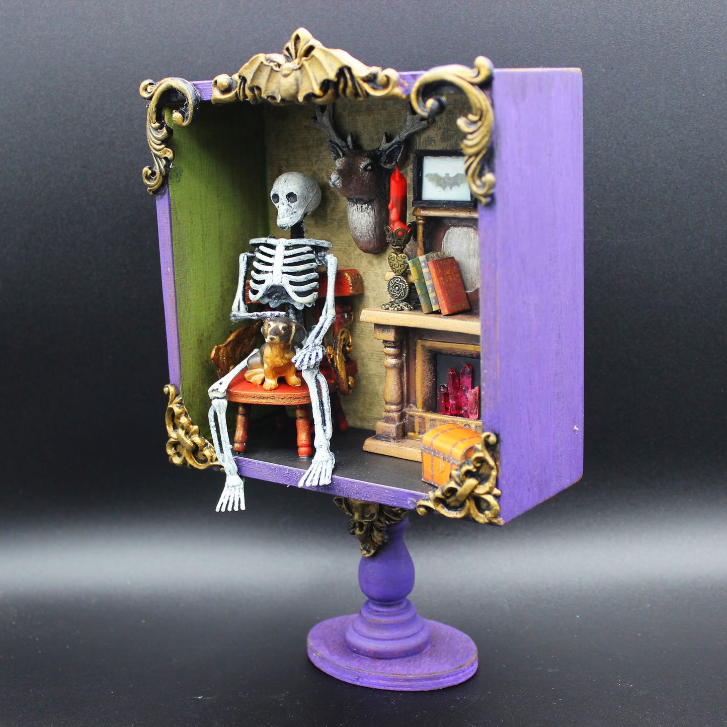 Skeleton Halloween Decoration Diorama Shadow Box