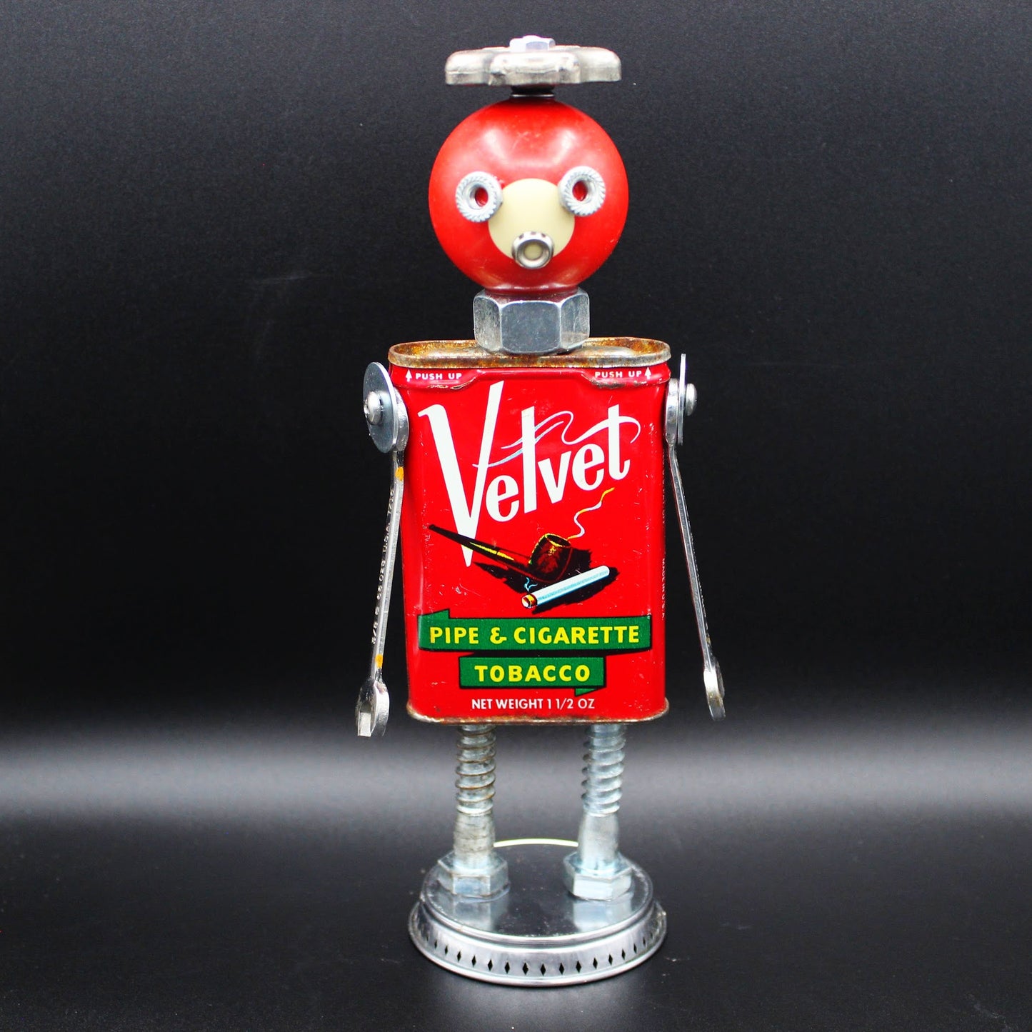 Velvet the Robot!  Junk Robot made from a Vintage Tin!