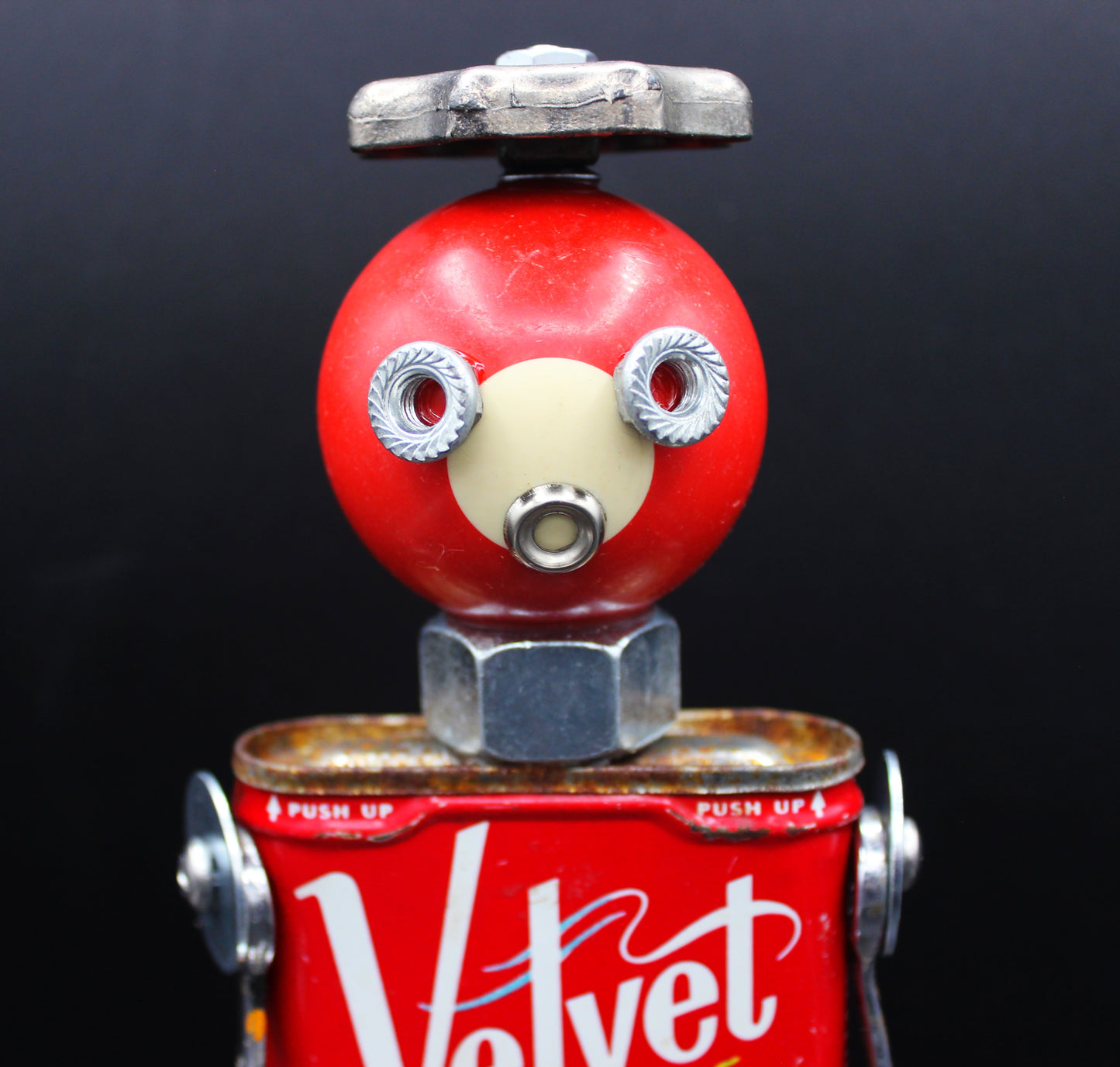 Velvet the Robot!  Junk Robot made from a Vintage Tin!