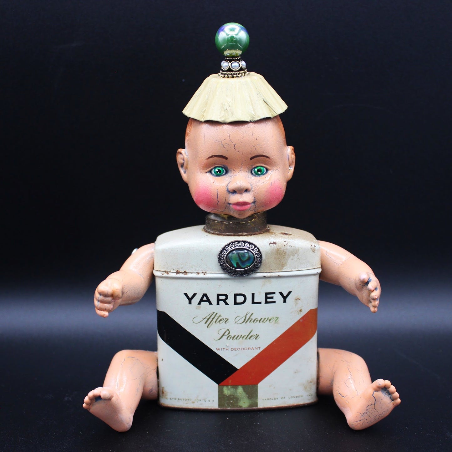 Altered Art Doll!  Mixed Media Baby Doll Made from a Vintage Tin!