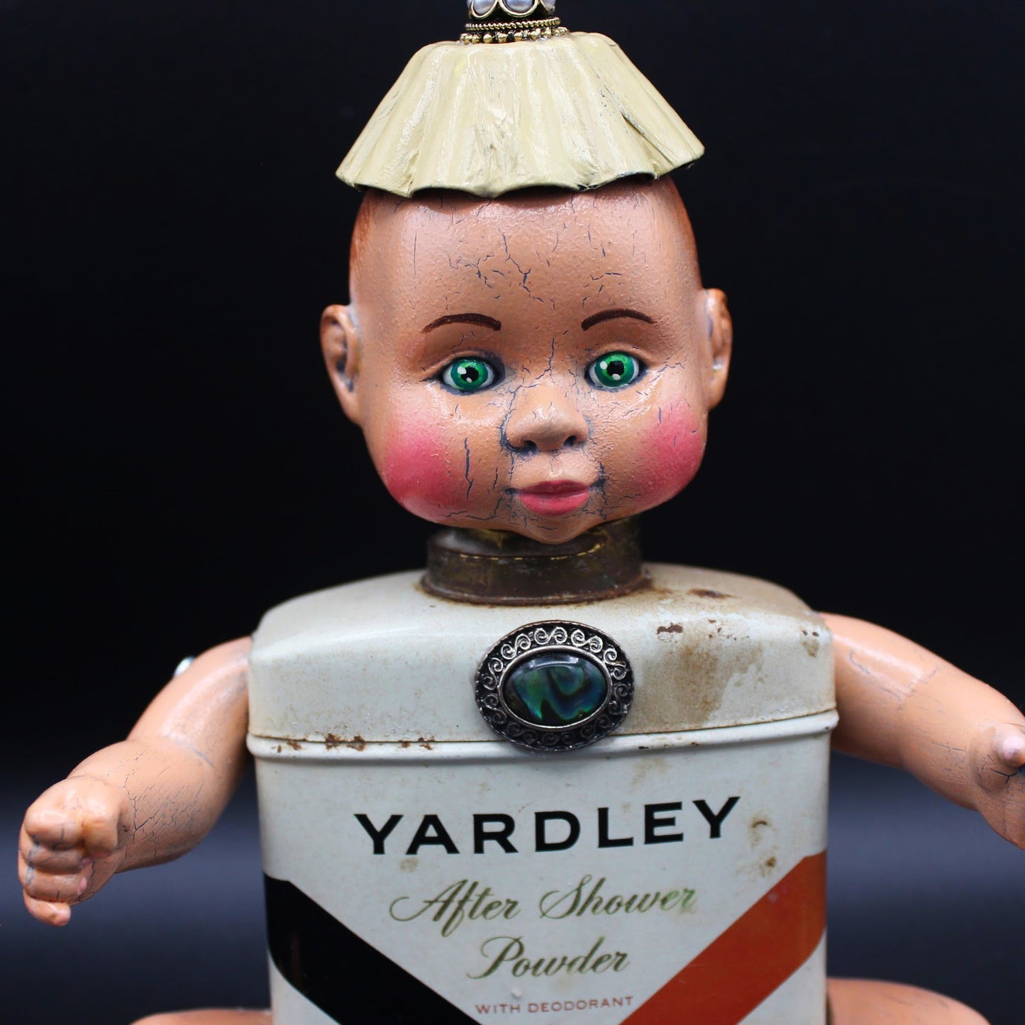 Altered Art Doll!  Mixed Media Baby Doll Made from a Vintage Tin!