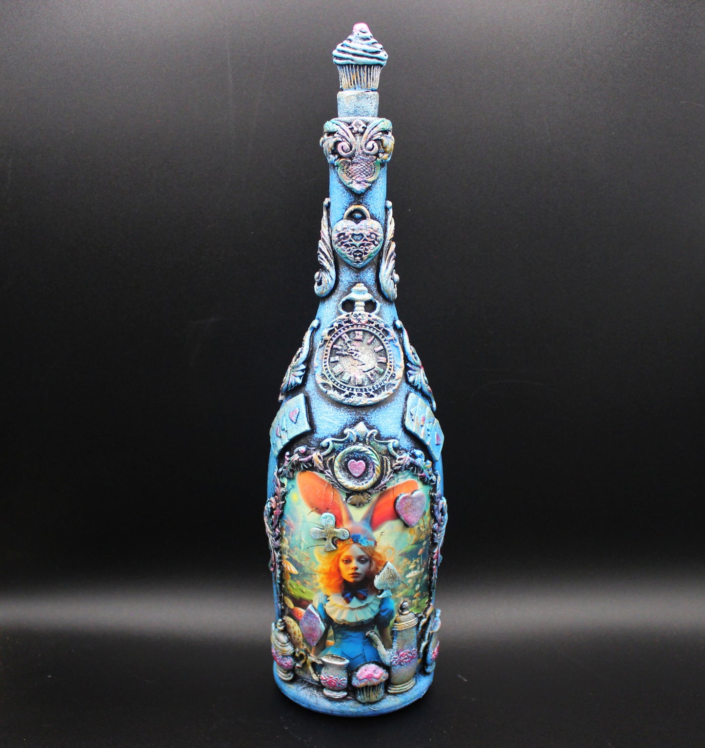 Alice in Wonderland Inspired Altered Art Bottle!