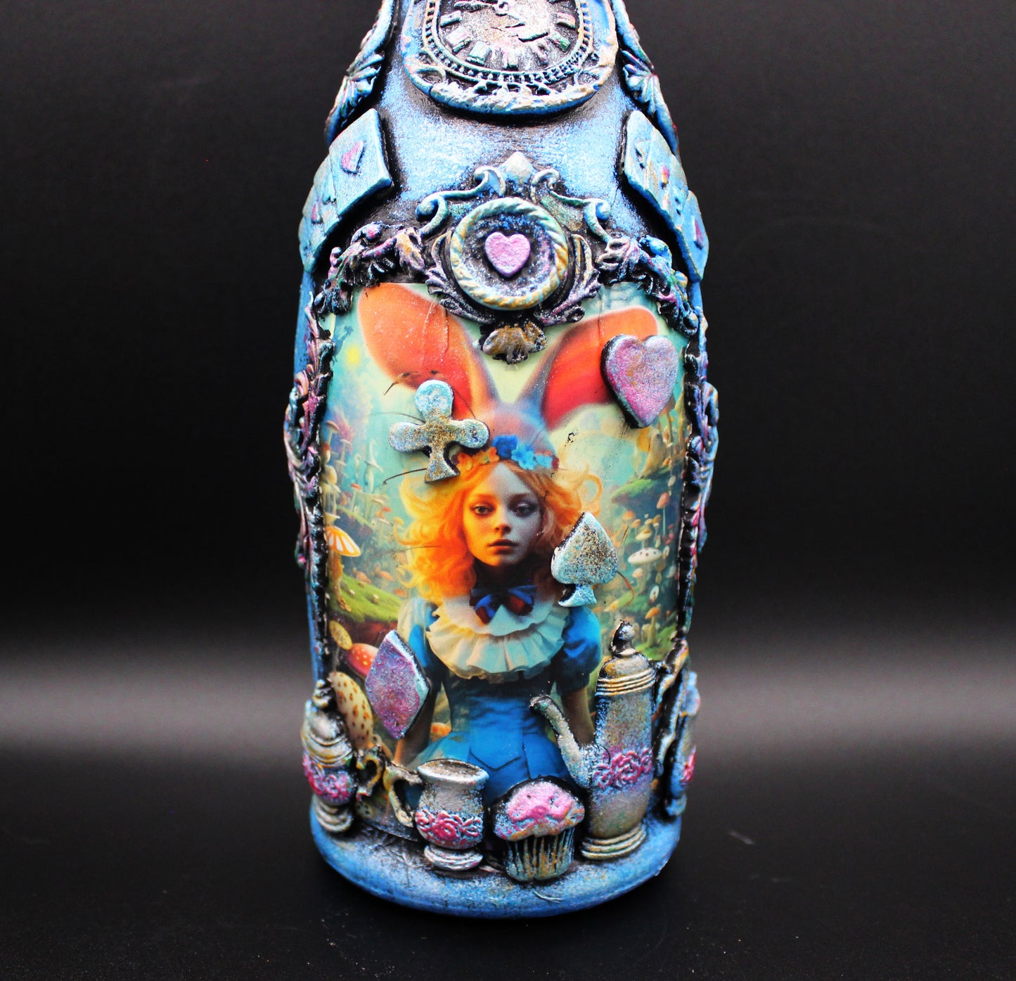 Alice in Wonderland Inspired Altered Art Bottle!