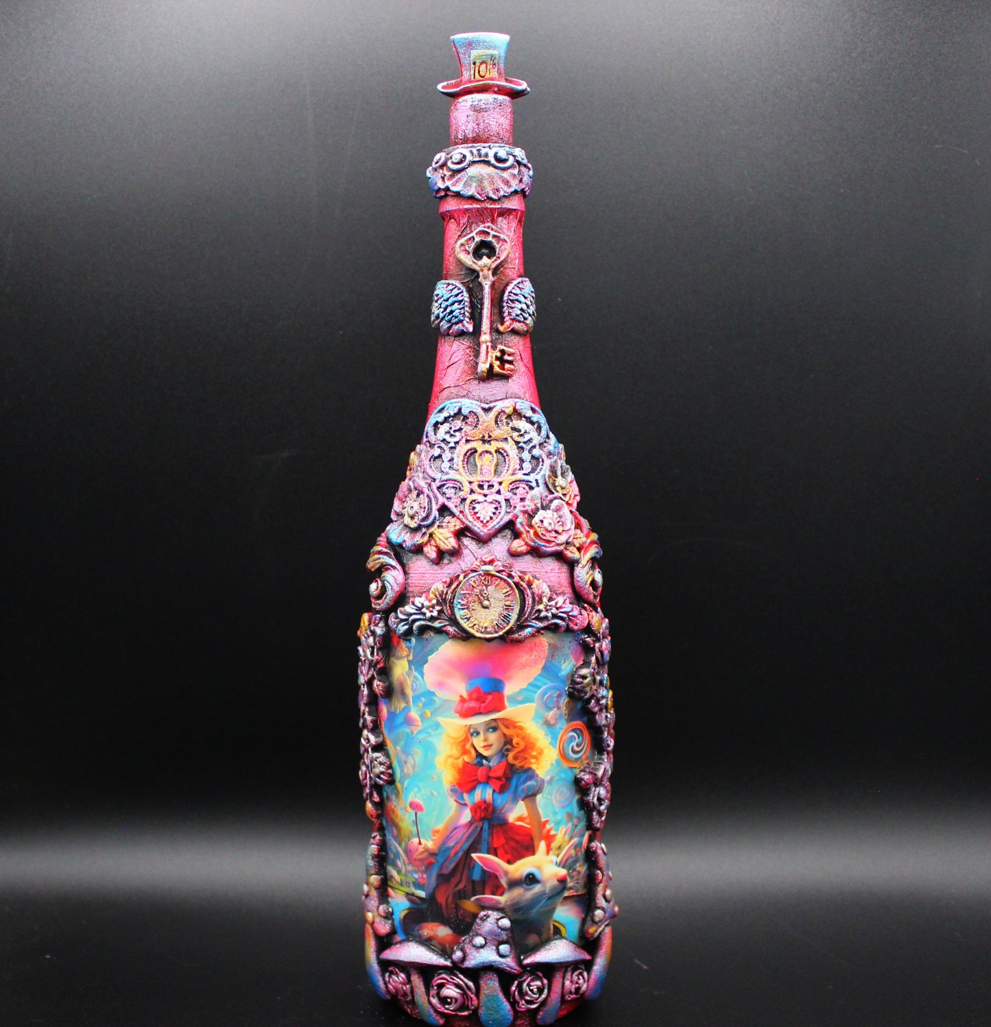 Alice in Wonderland Inspired Altered Art Bottle!