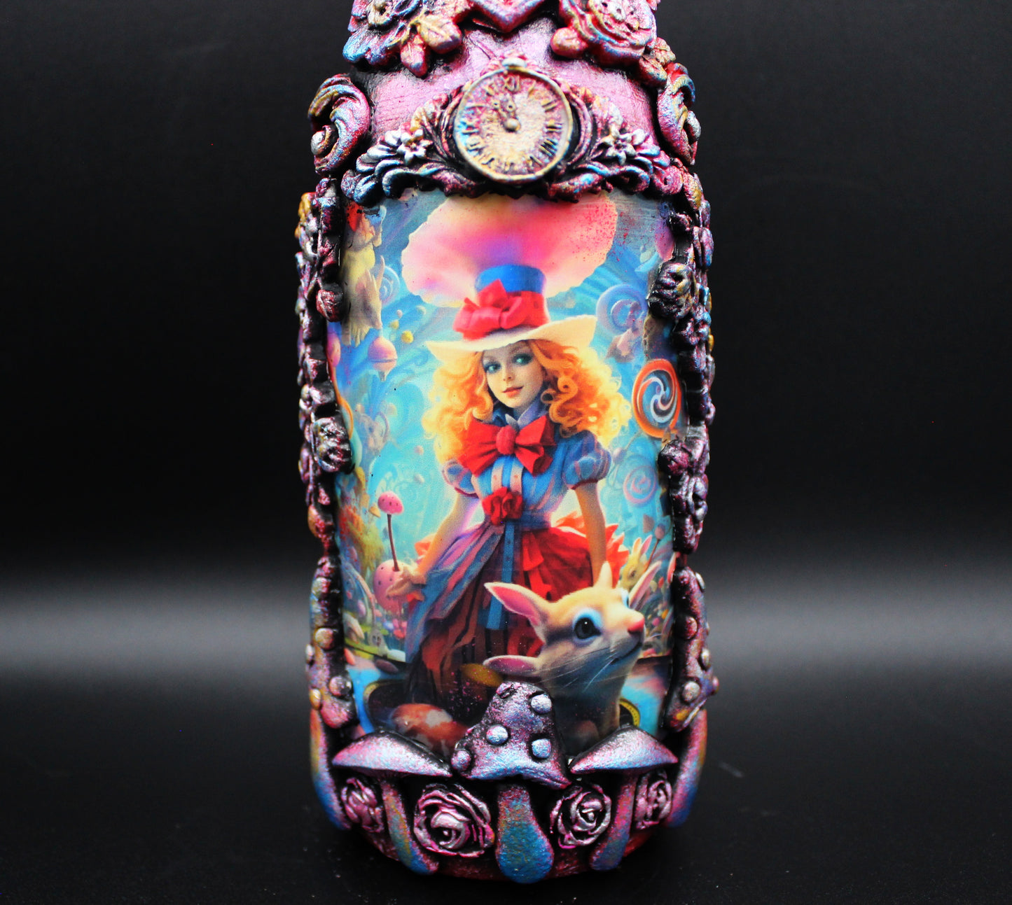 Alice in Wonderland Inspired Altered Art Bottle!