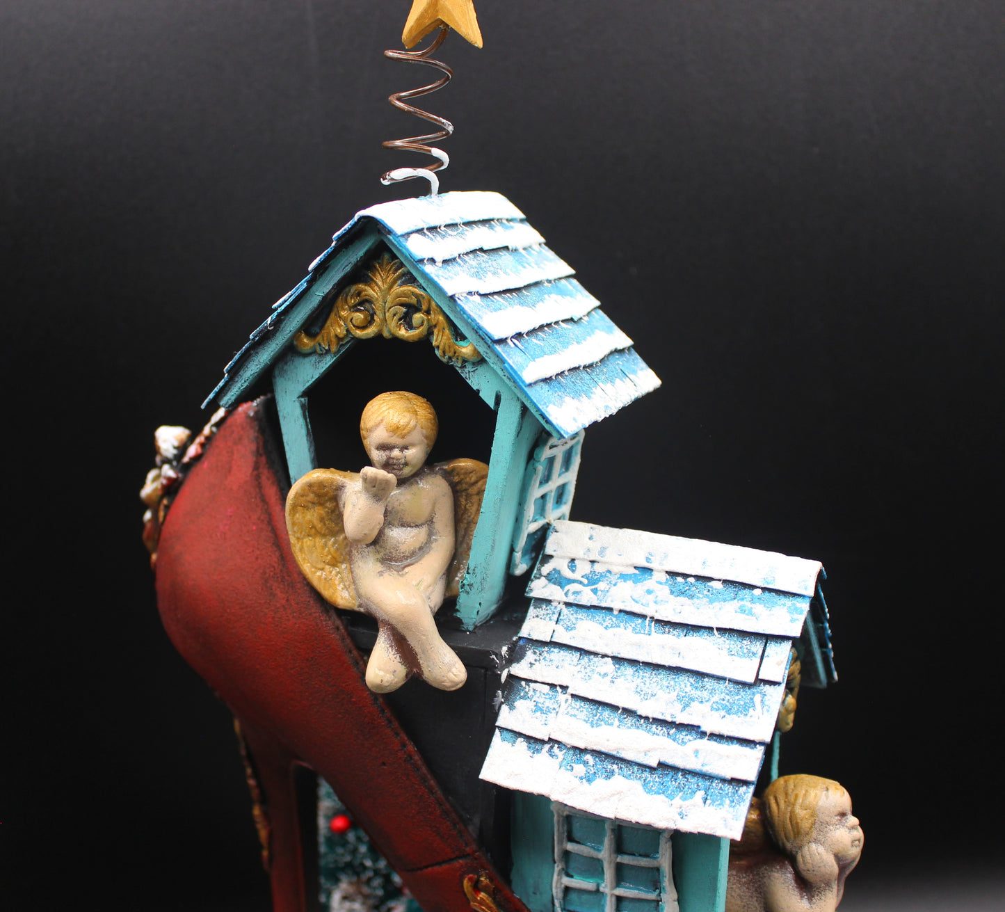 Unusual Angels Living in a Shoe Christmas Decoration!