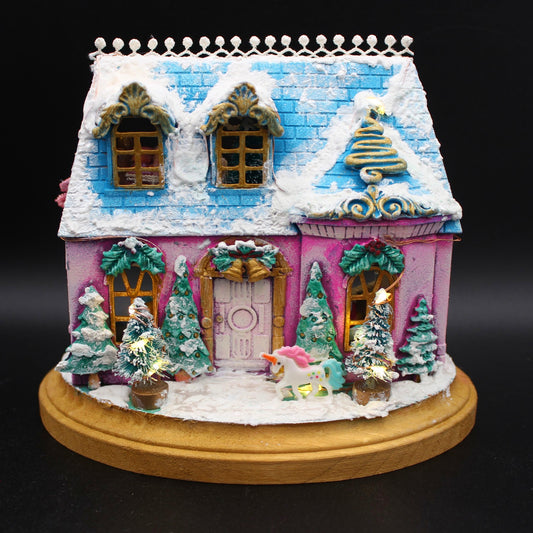 Super Cute, Lighted, Miniature Furnished Christmas Dollhouse!