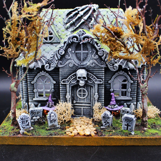 Cute and Creepy Furnished Halloween Miniature Dollhouse!