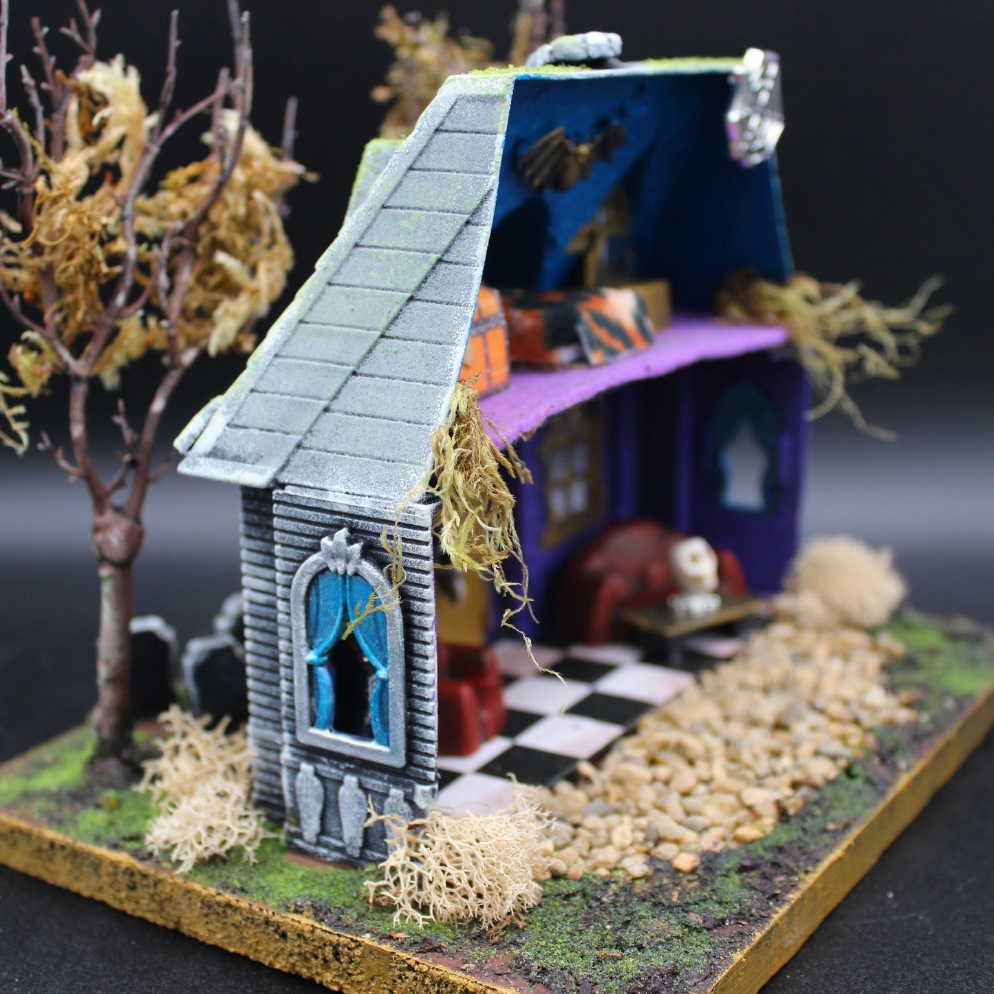 Cute and Creepy Furnished Halloween Miniature Dollhouse!