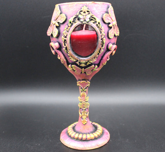 Lovely Butterfly Candleholder!  Wine Glass Candle Holder!