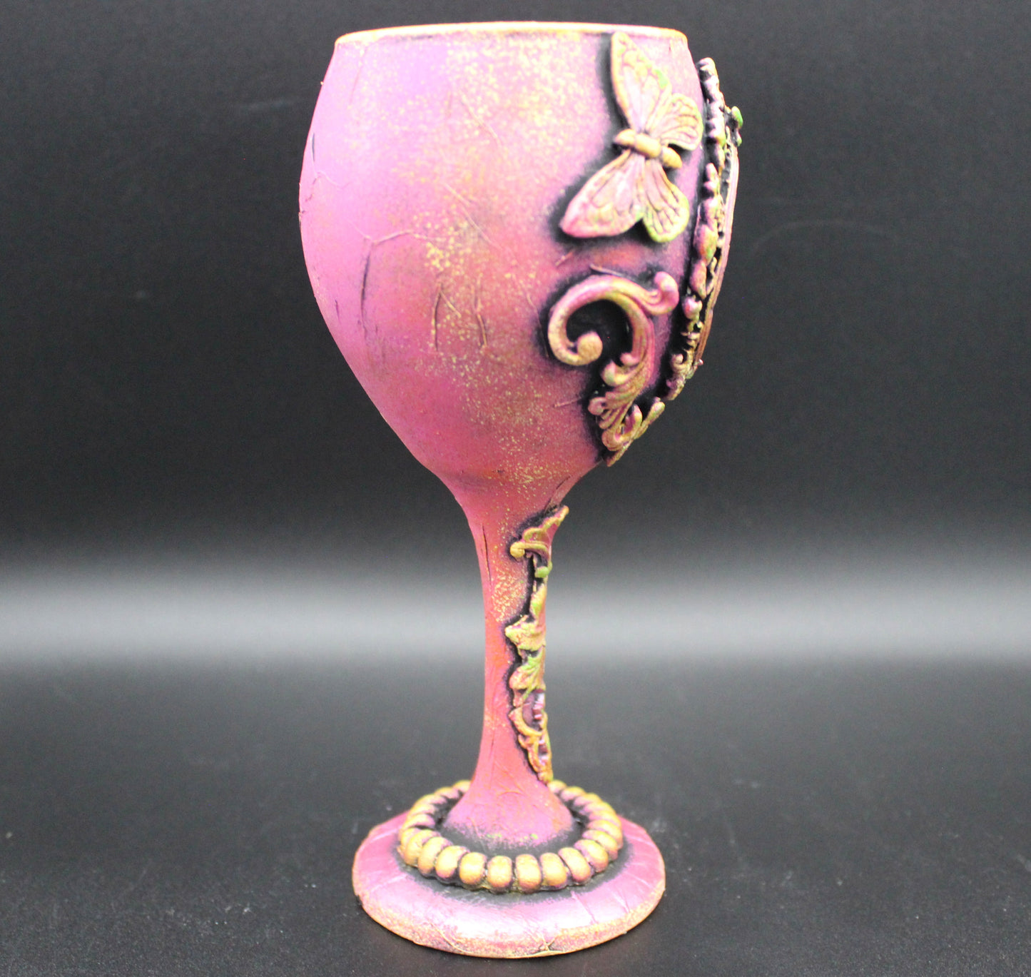 Lovely Butterfly Candleholder!  Wine Glass Candle Holder!