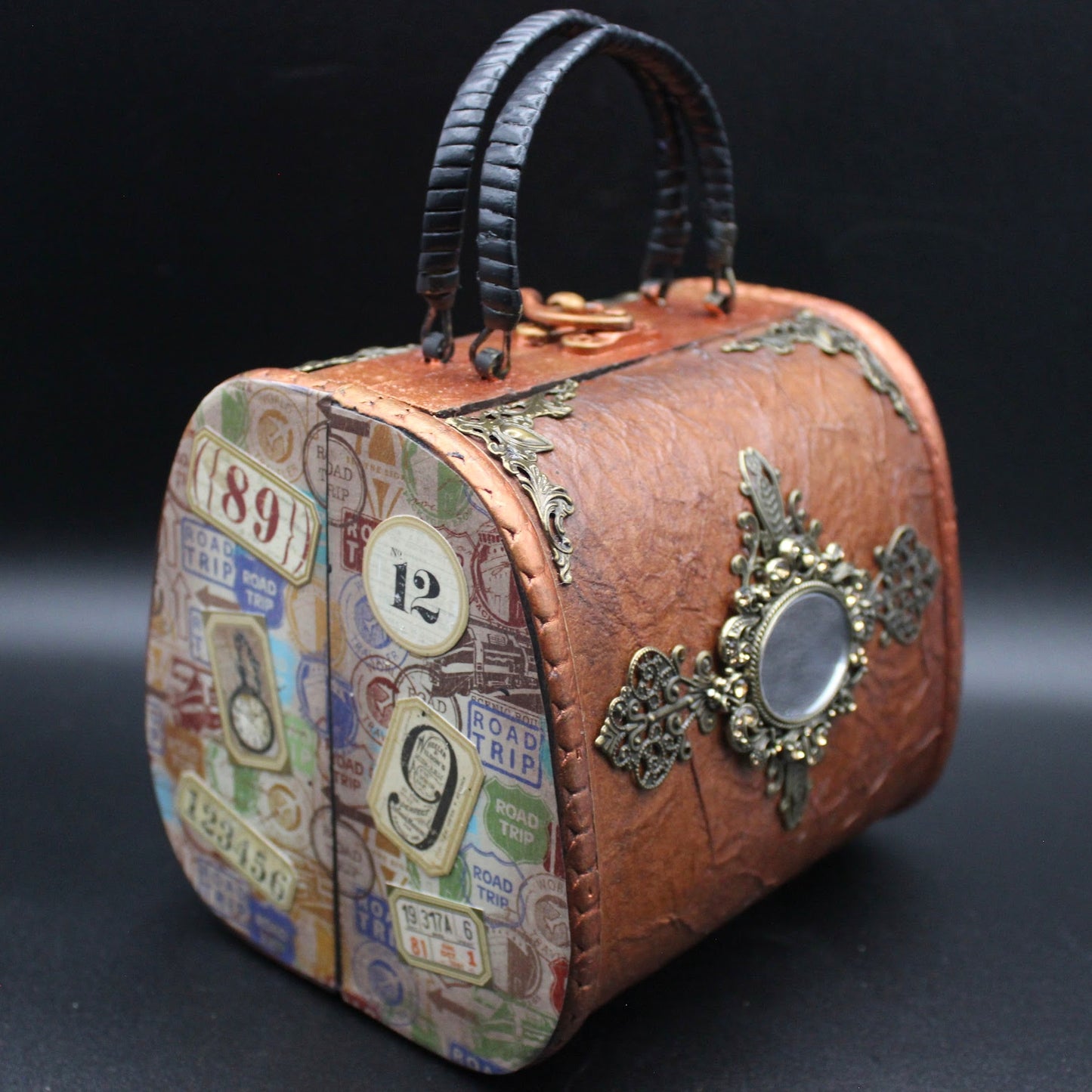 Cute Travel Trunk Handbag!  Vintage Looking Steampunk Box Purse!