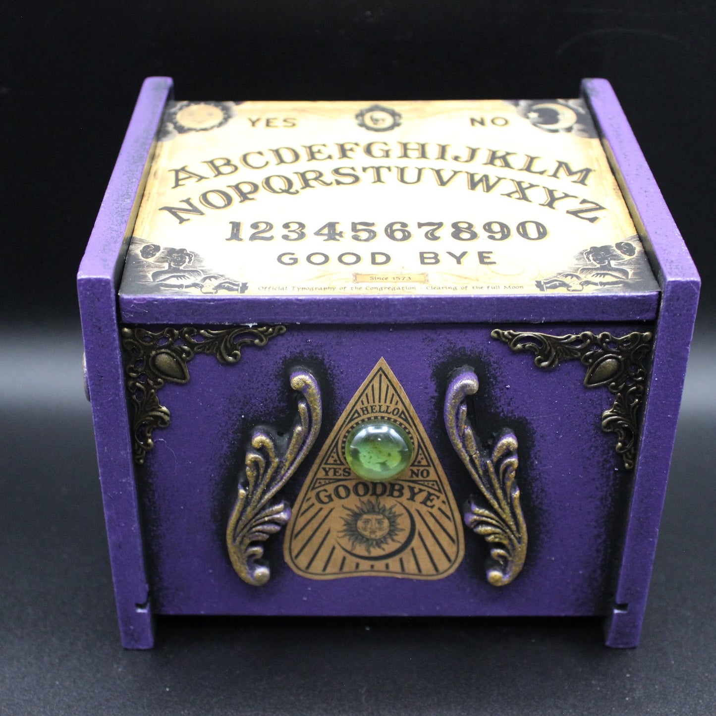 Ouija Board Jewelry Box! Gothic Stash Box! Occult, Witchy Keepsake Box!