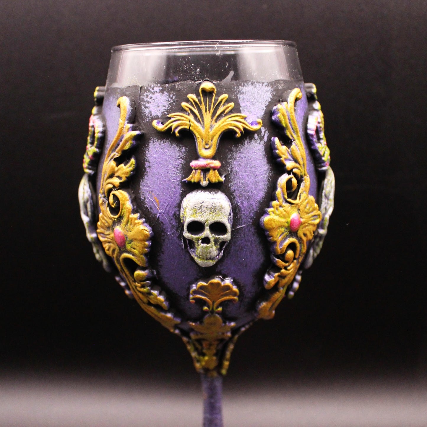 Skull King Goblet! OOAK Chalice! Gothic Wine Glass!