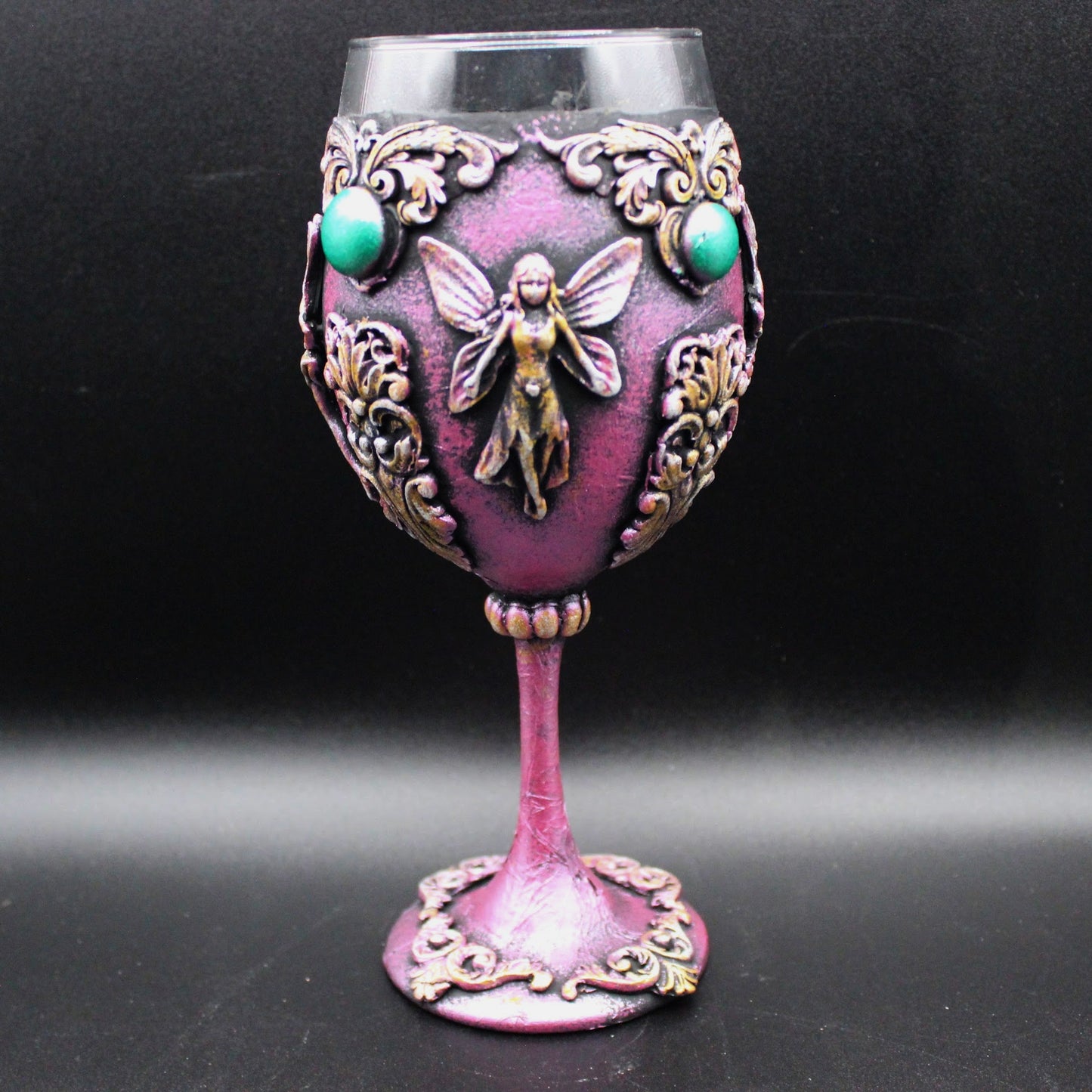 Stunning Fairy Chalice!  Mixed Media Goblet! Beautiful Wine Glass!