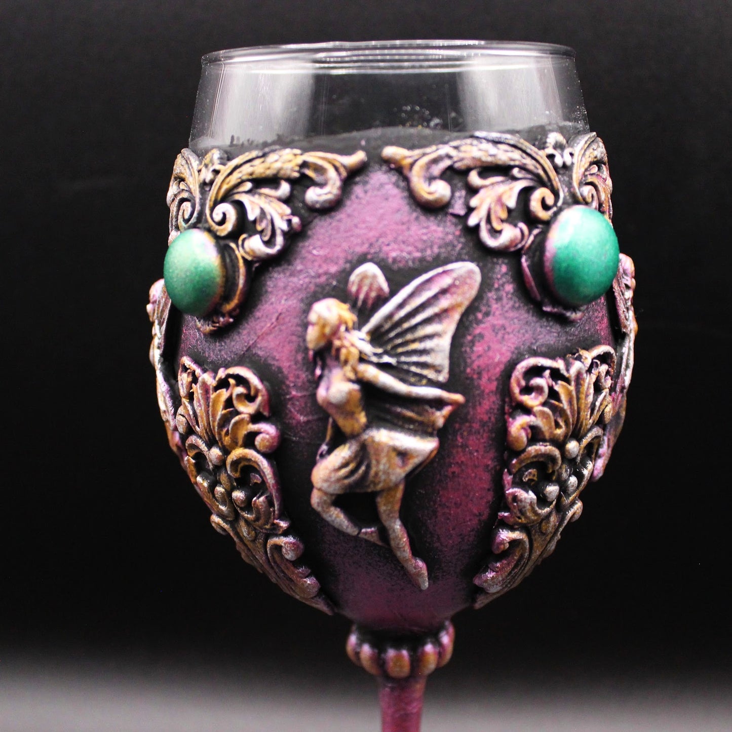 Stunning Fairy Chalice!  Mixed Media Goblet! Beautiful Wine Glass!