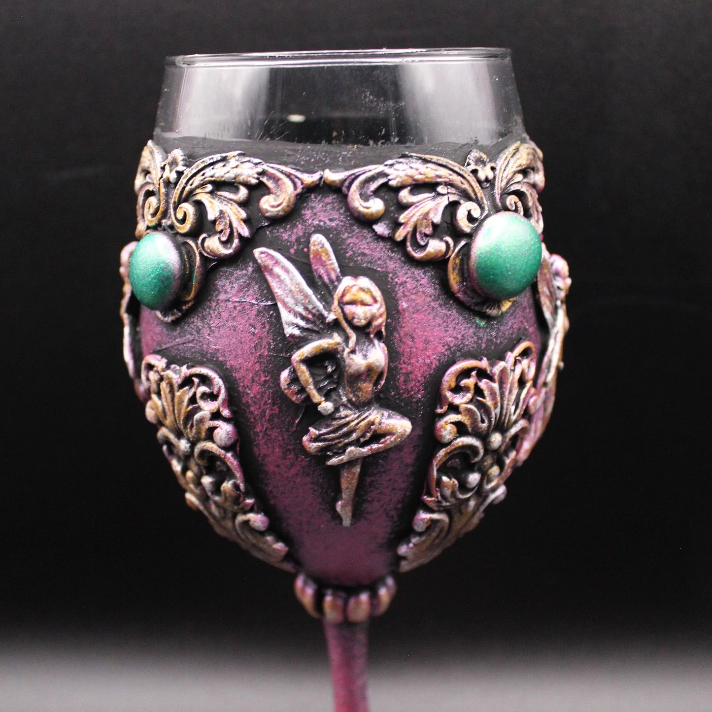 Stunning Fairy Chalice!  Mixed Media Goblet! Beautiful Wine Glass!