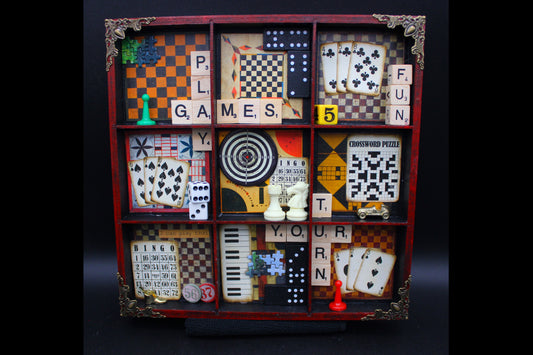 Game Night Shadow Box!  Game Room or Family Room Decor!