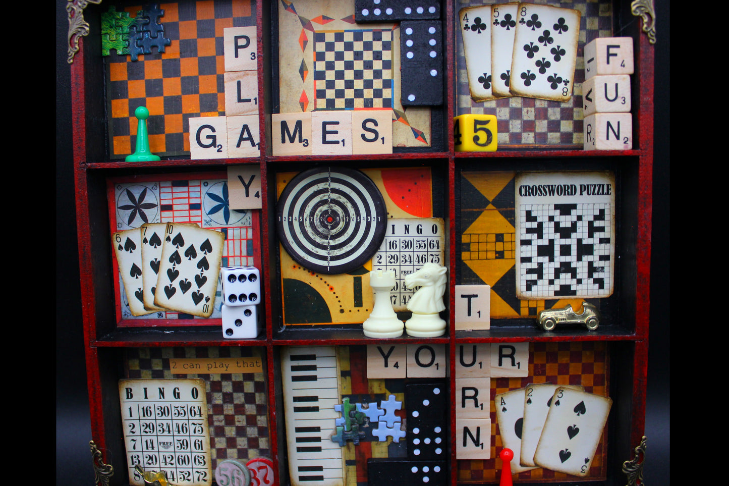 Game Night Shadow Box!  Game Room or Family Room Decor!