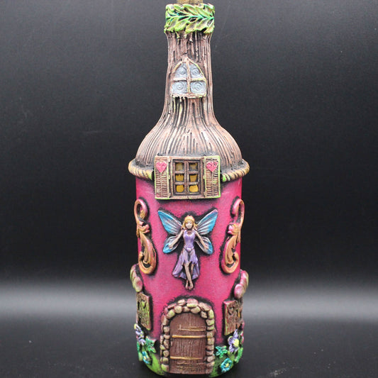 Pink Fairy House Lighted Bottle!