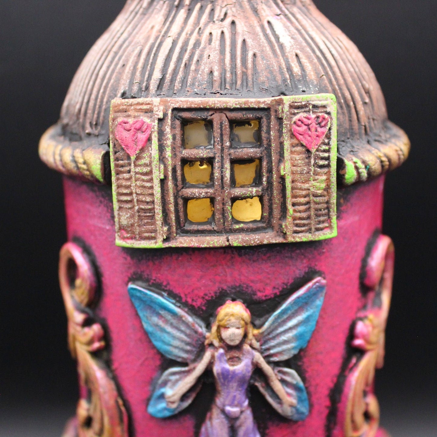 Pink Fairy House Lighted Bottle!