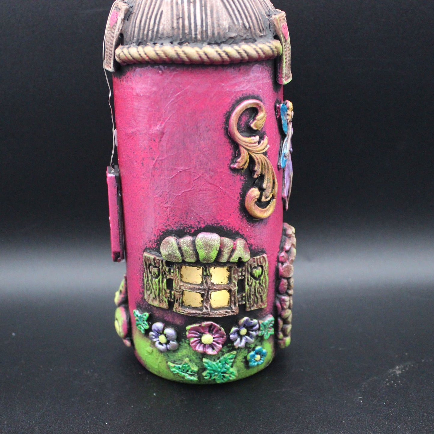 Pink Fairy House Lighted Bottle!