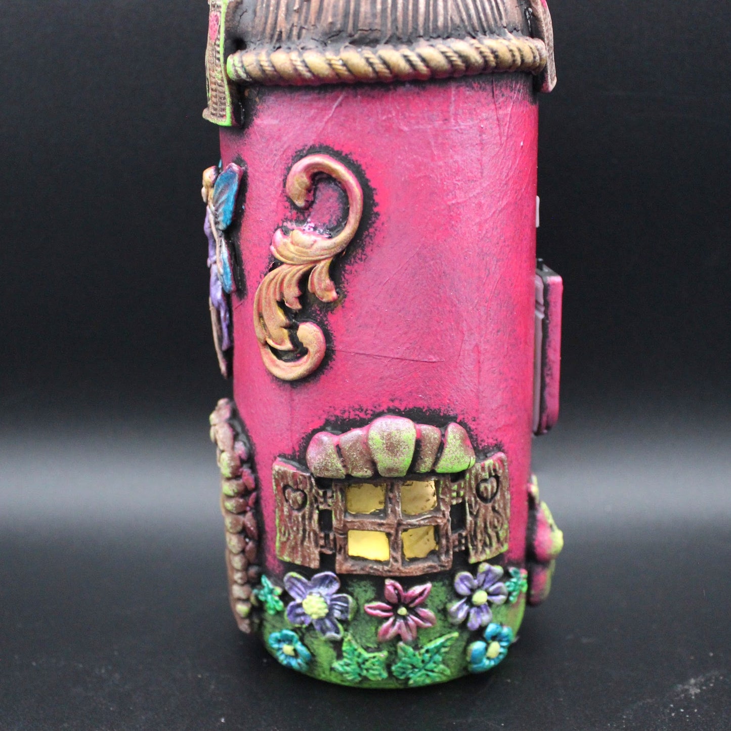 Pink Fairy House Lighted Bottle!