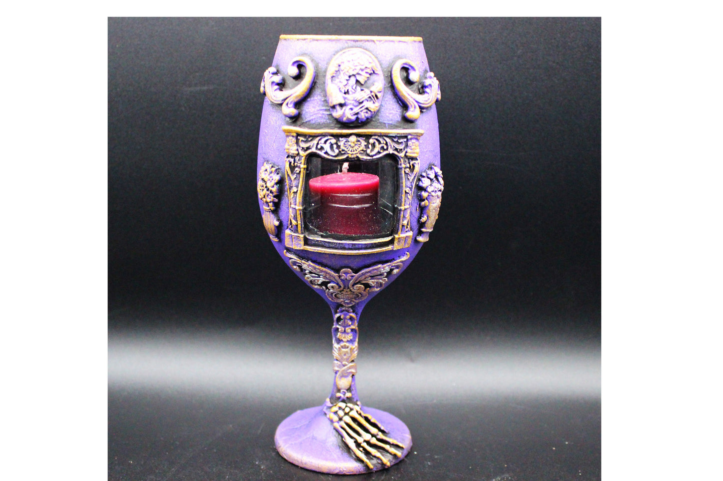 Beautiful Gothic Candleholder with Fireplace!