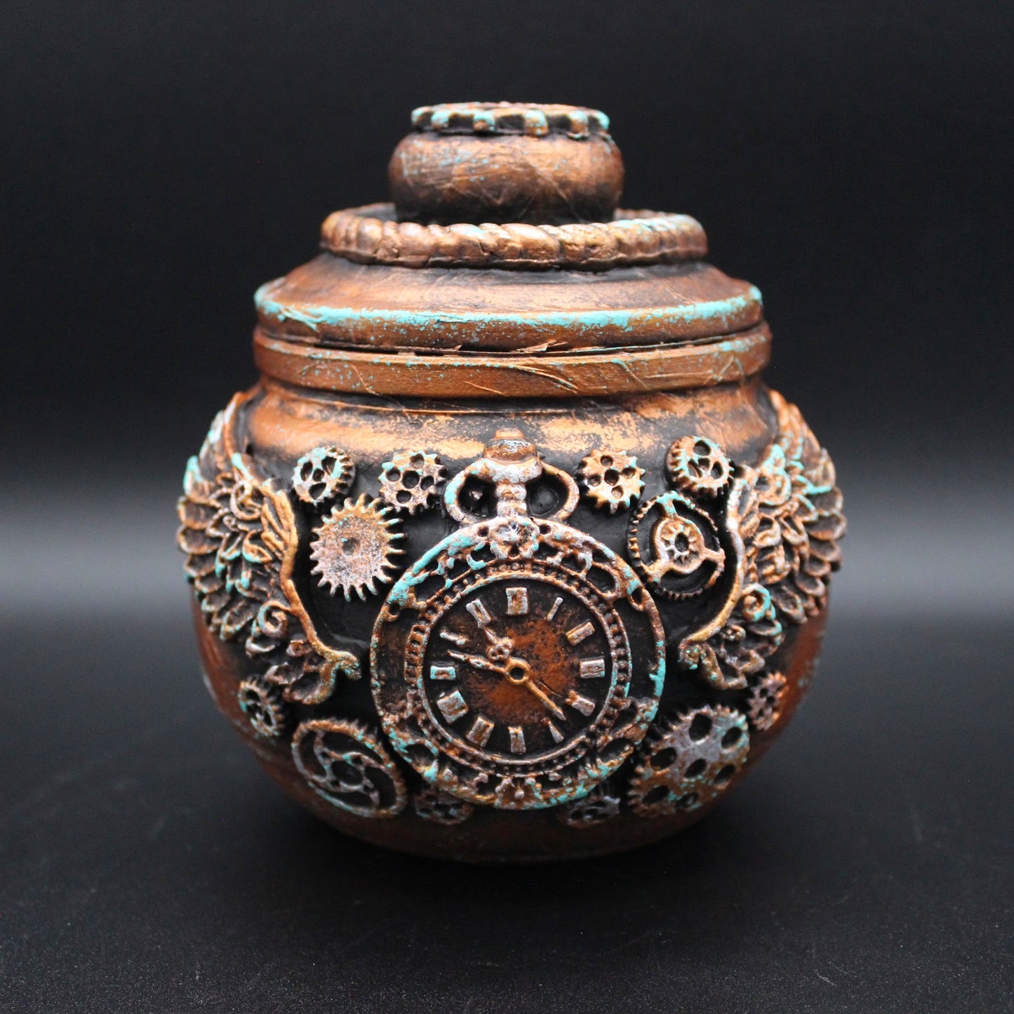 Charming Steam Punk Stash Jar! Decorative Jar!