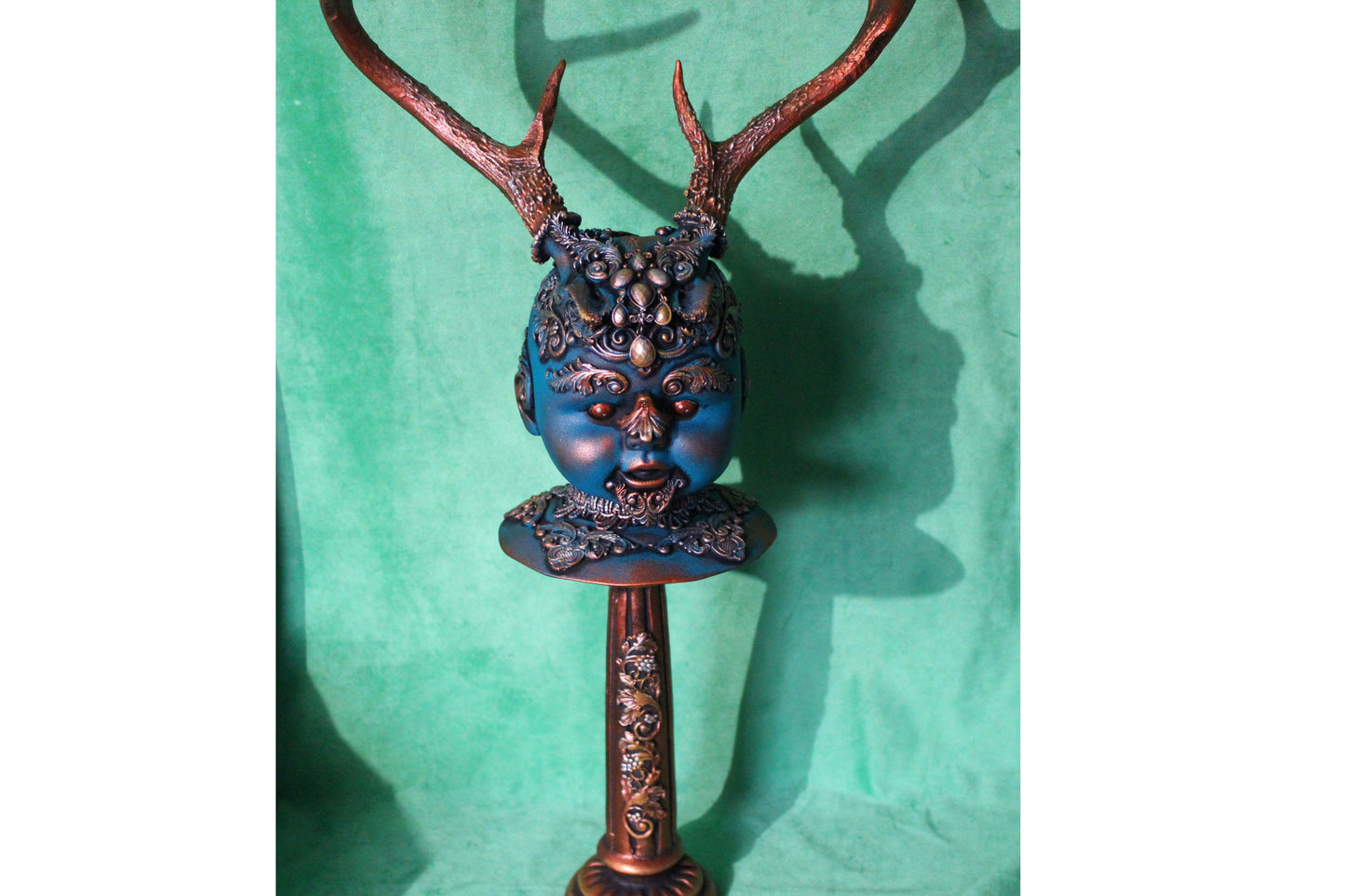 Deer Cherub Fawn Baby Head with Antlers!