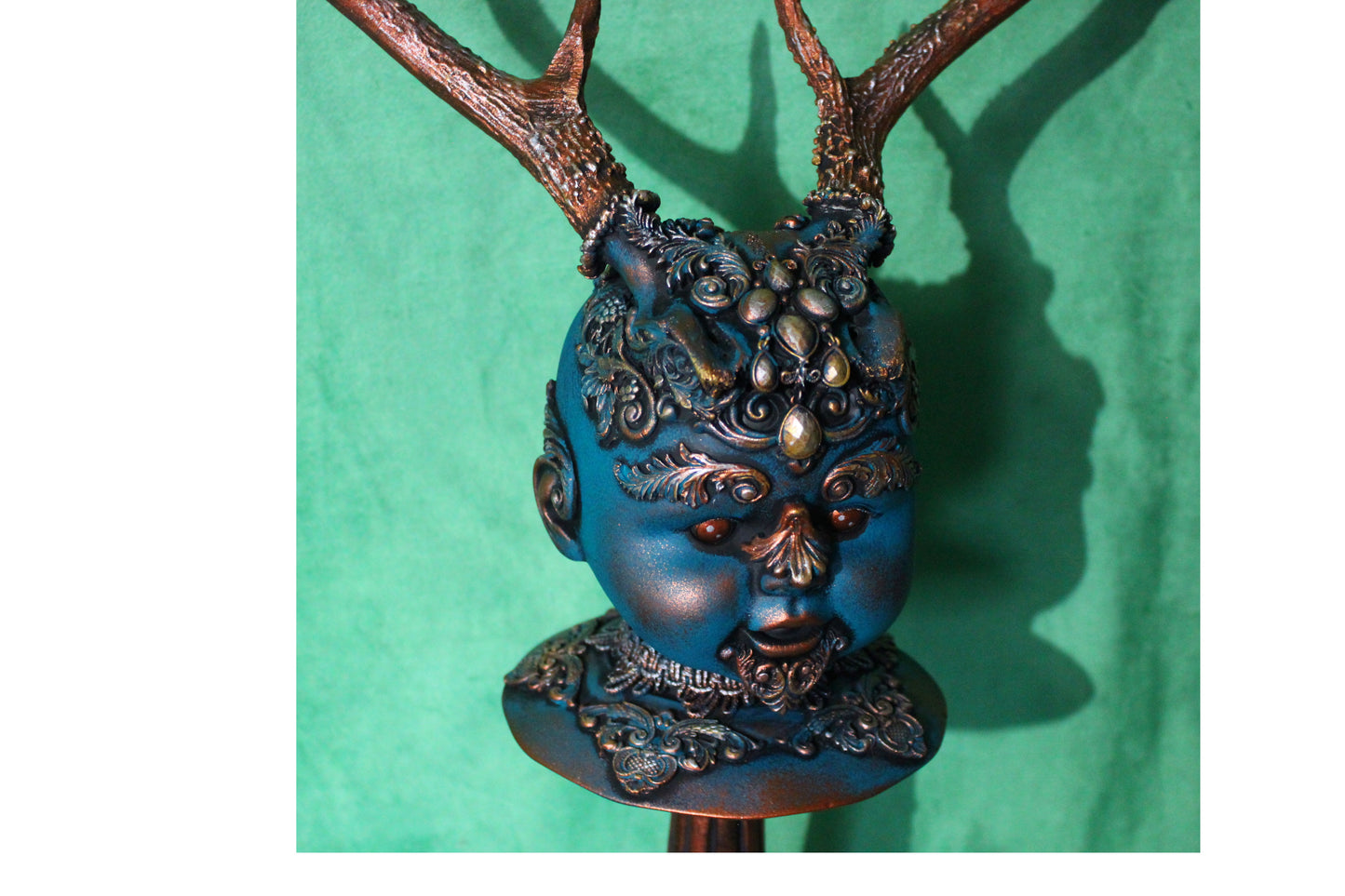 Deer Cherub Fawn Baby Head with Antlers!